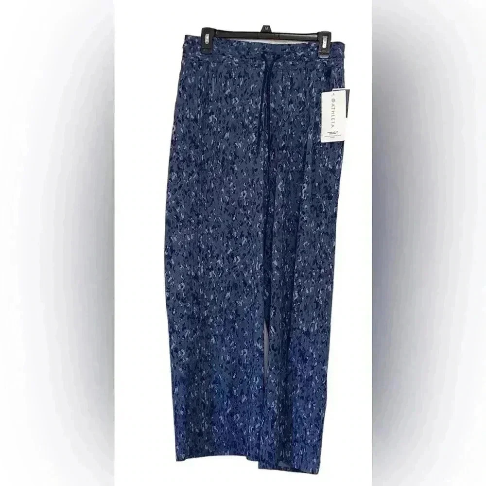 NWT Athleta Avenue Printed Wide Leg Crop Pants size 8